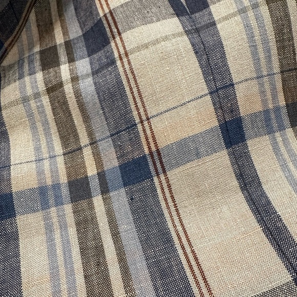 LAUREN Ralph Lauren Lassiter 100% Linen Blue, Brown and Tan Plaid Blazer, 46R - Picture 7 of 11
